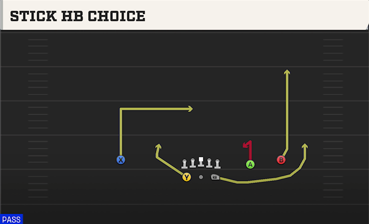 STICK HB CHOICE play diagram College Football 27