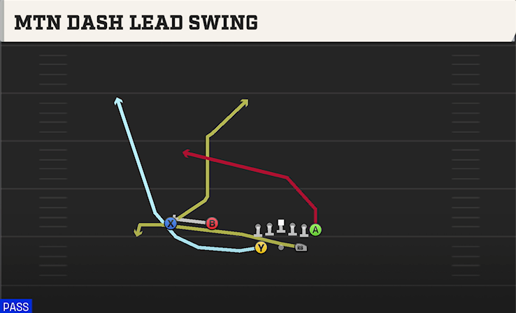 MTN DASH LEAD SWING play diagram College Football 27