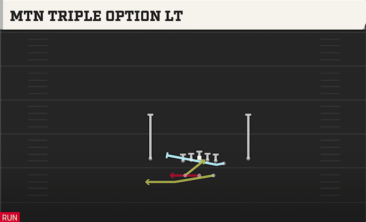 MTN TRIPLE OPTION LT play diagram College Football 27