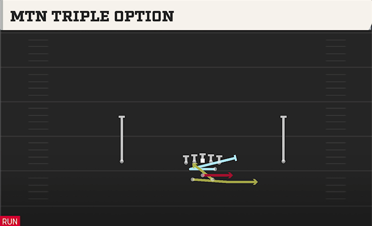 MTN TRIPLE OPTION play diagram College Football 27