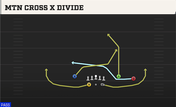 MTN CROSS X DIVIDE play diagram College Football 27