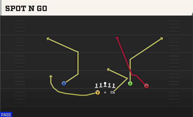 SPOT N GO play diagram College Football 27