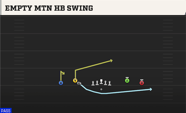 EMPTY MTN HB SWING play diagram College Football 27