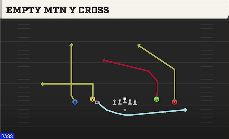 EMPTY MTN Y CROSS play diagram College Football 27