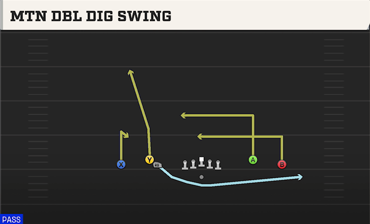 MTN DBL DIG SWING play diagram College Football 27
