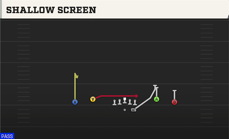 SHALLOW SCREEN play diagram College Football 27