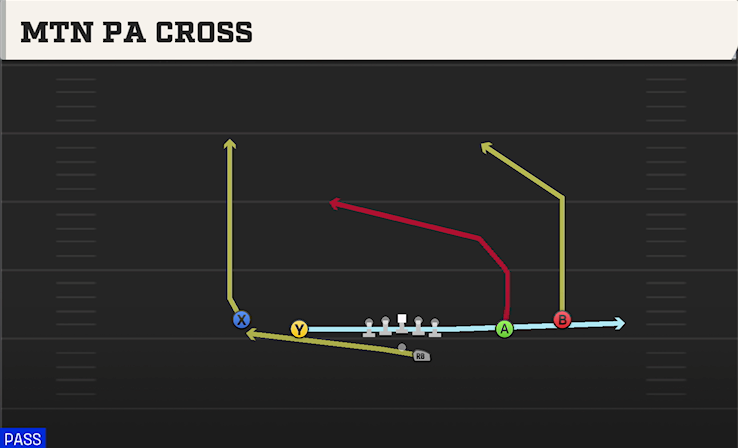MTN PA CROSS play diagram College Football 27