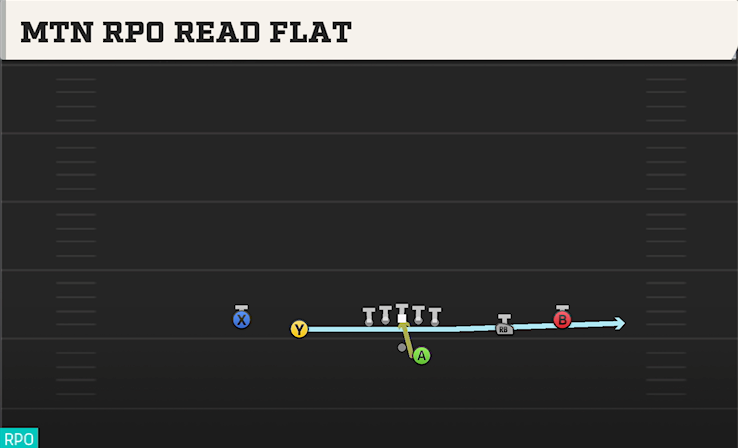 MTN RPO READ FLAT play diagram College Football 27