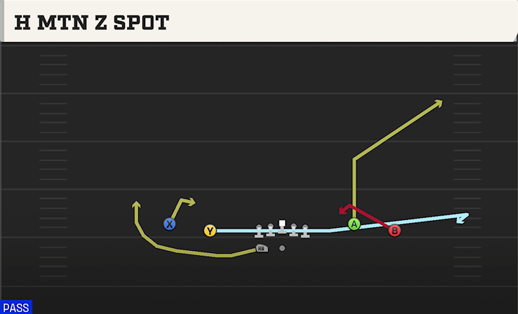 H MTN Z SPOT play diagram College Football 27