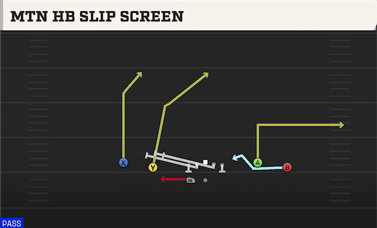 MTN HB SLIP SCREEN play diagram College Football 27
