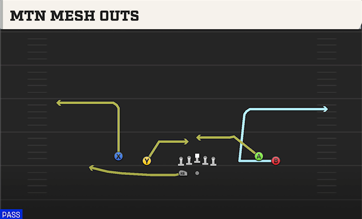 MTN MESH OUTS play diagram College Football 27