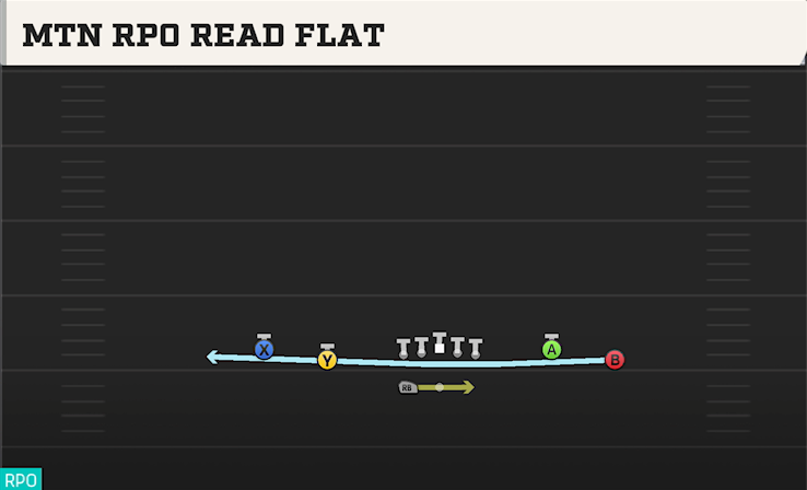 MTN RPO READ FLAT play diagram College Football 27