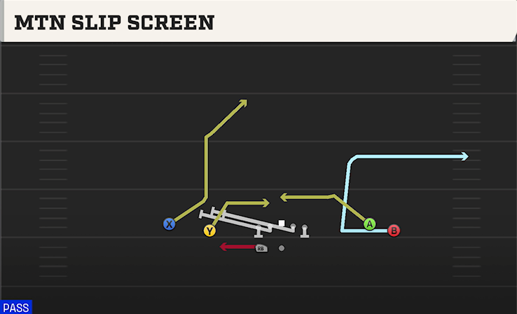 MTN SLIP SCREEN play diagram College Football 27