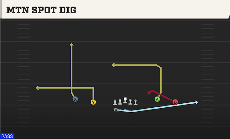 MTN SPOT DIG play diagram College Football 27