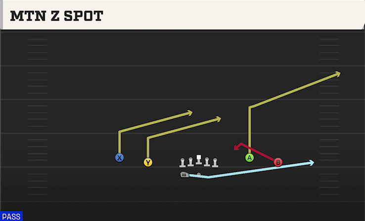 MTN Z SPOT play diagram College Football 27
