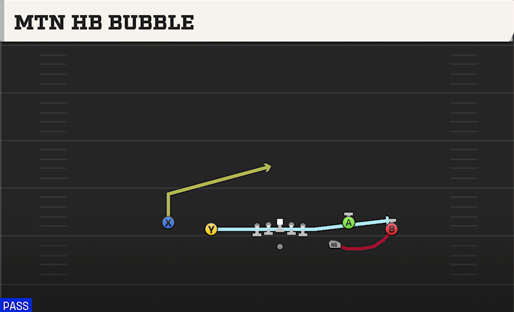 MTN HB BUBBLE play diagram College Football 27