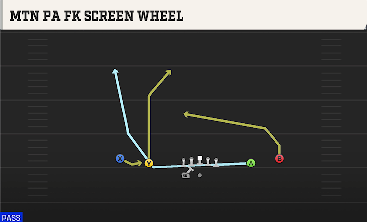 MTN PA FK SCREEN WHEEL play diagram College Football 27