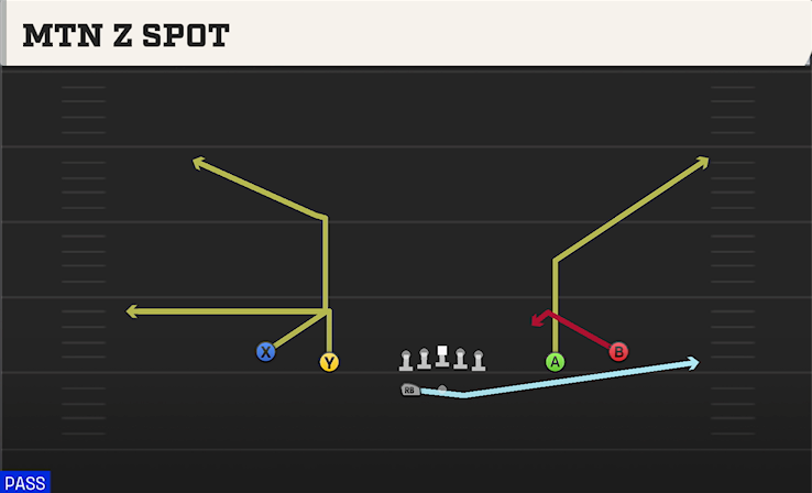 MTN Z SPOT play diagram College Football 27