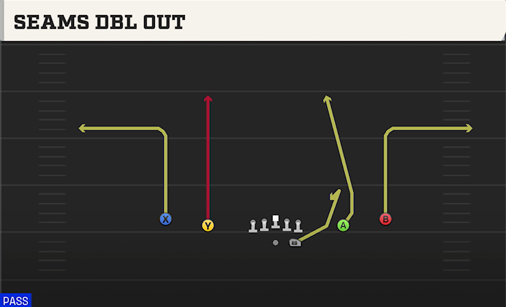 SEAMS DBL OUT play diagram College Football 27