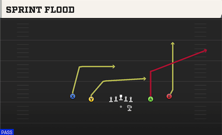 SPRINT FLOOD play diagram College Football 27