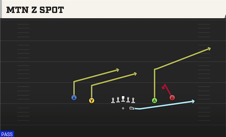 MTN Z SPOT play diagram College Football 27