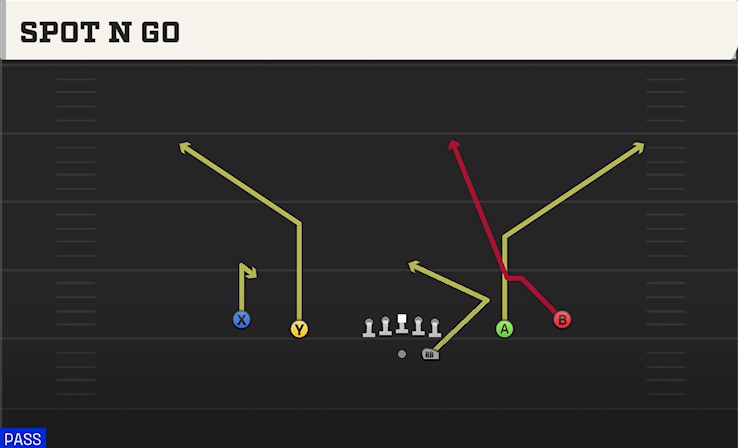 SPOT N GO play diagram College Football 27