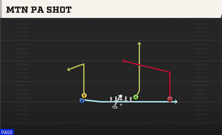 MTN PA SHOT play diagram College Football 27