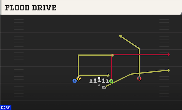 FLOOD DRIVE play diagram College Football 27