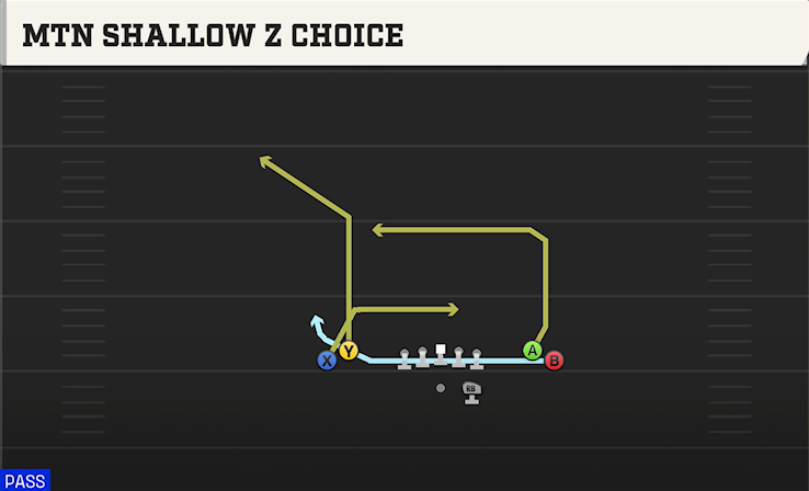 MTN SHALLOW Z CHOICE play diagram College Football 27