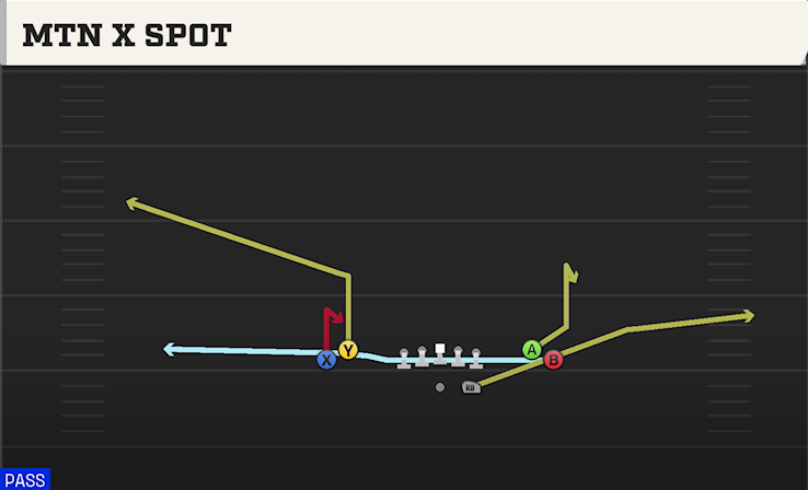 MTN X SPOT play diagram College Football 27