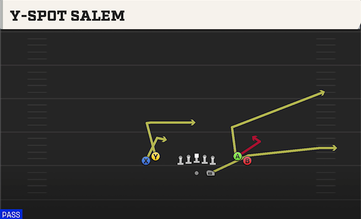 Y-SPOT SALEM play diagram College Football 27