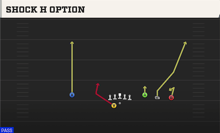SHOCK H OPTION play diagram College Football 27