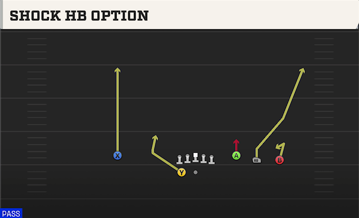 SHOCK HB OPTION play diagram College Football 27