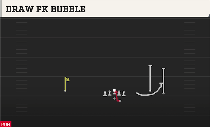DRAW FK BUBBLE play diagram College Football 27