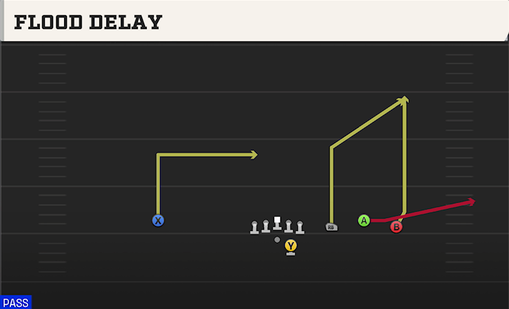 FLOOD DELAY play diagram College Football 27