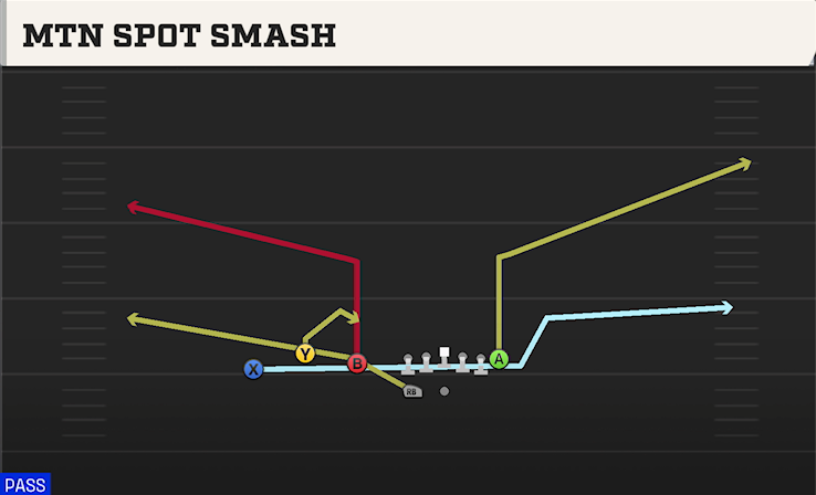 MTN SPOT SMASH play diagram College Football 27