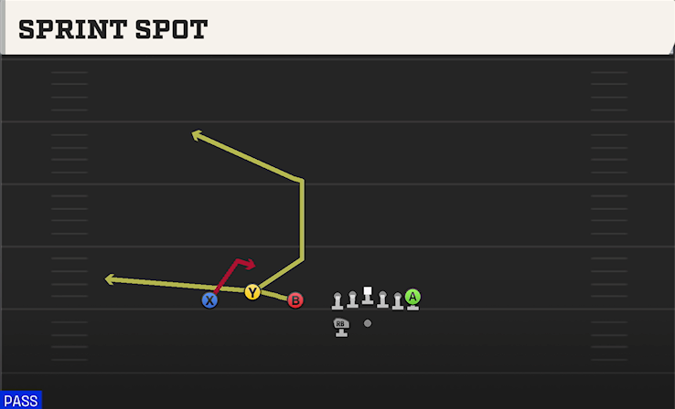 SPRINT SPOT play diagram College Football 27