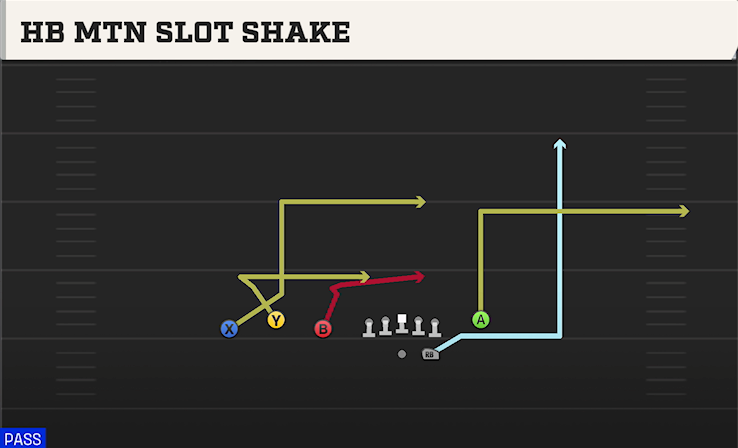 HB MTN SLOT SHAKE play diagram College Football 27