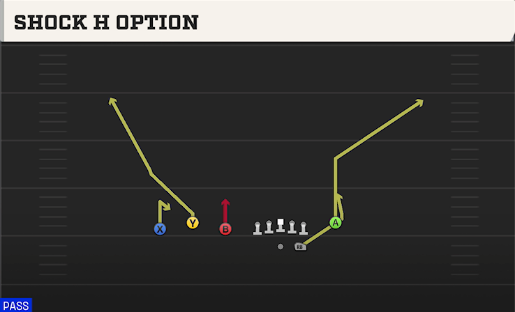 SHOCK H OPTION play diagram College Football 27