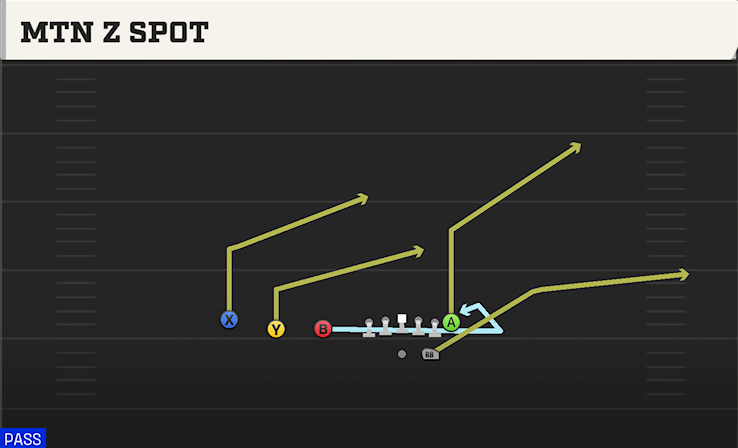 MTN Z SPOT play diagram College Football 27