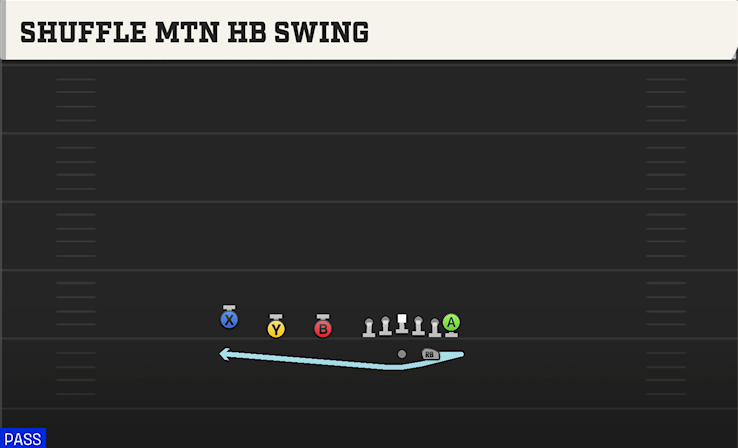 SHUFFLE MTN HB SWING play diagram College Football 27