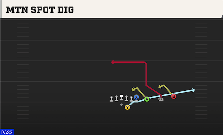 MTN SPOT DIG play diagram College Football 27