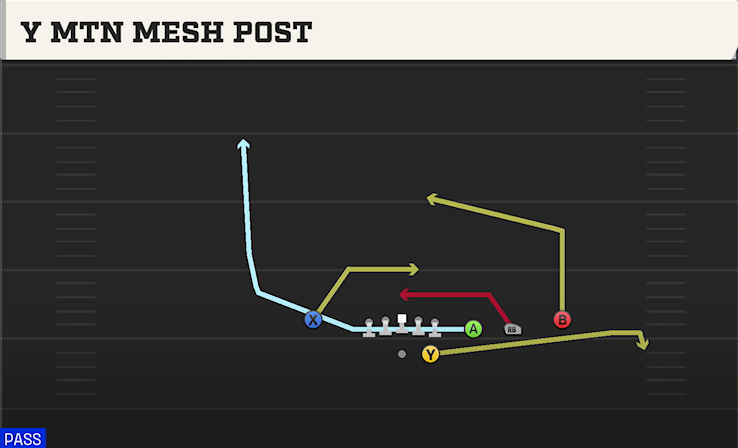 Y MTN MESH POST play diagram College Football 27