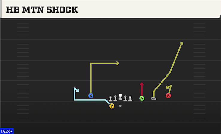 HB MTN SHOCK play diagram College Football 27