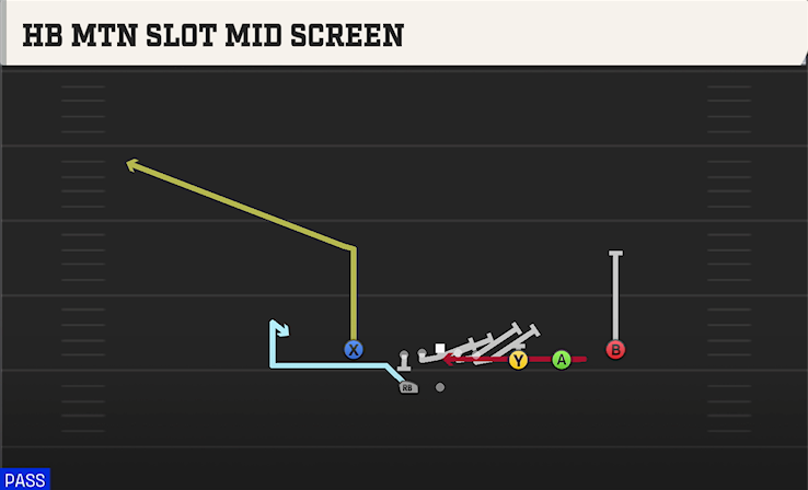 HB MTN SLOT MID SCREEN play diagram College Football 27