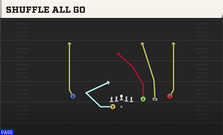 SHUFFLE ALL GO play diagram College Football 27