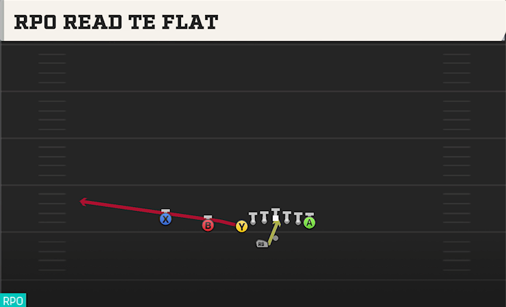 RPO READ TE FLAT play diagram College Football 27