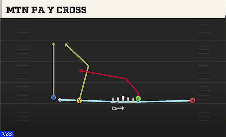 MTN PA Y CROSS play diagram College Football 27