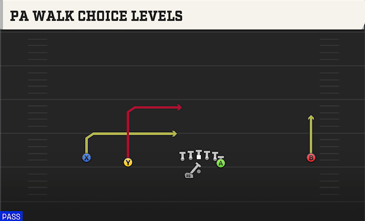 PA WALK CHOICE LEVELS play diagram College Football 27