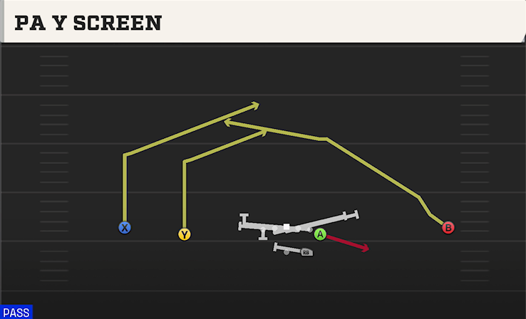 PA Y SCREEN play diagram College Football 27